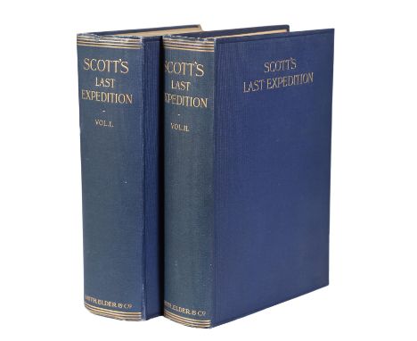 Captain Robert F. Scott. Scott's Last Expedition, 2 Volumes, first edition, half-titles, 2 portrait frontispieces, tissue gua