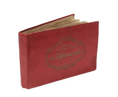 An album of approximately 34 private greeting cards for children only, to include Santa Claus, Golliwogs, Children's Portrait