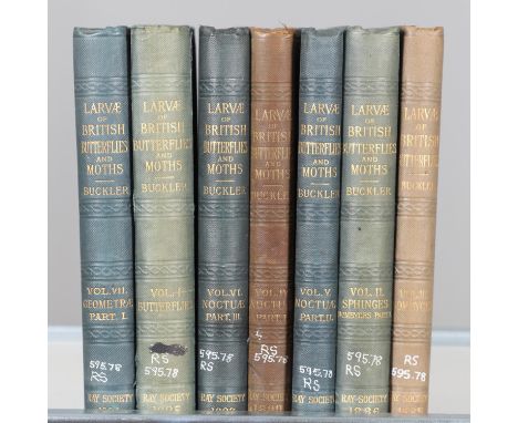William Buckler and H. T. Stainton. The Larvae of the British Butterflies and Moths, 7 Volumes, numerous hand-coloured and ch