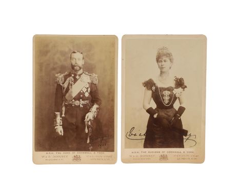 T. R. H. George V and Mary, Prince and Princess of Wales. A pair of studio portrait photographs by W. &amp; D. Downey, London