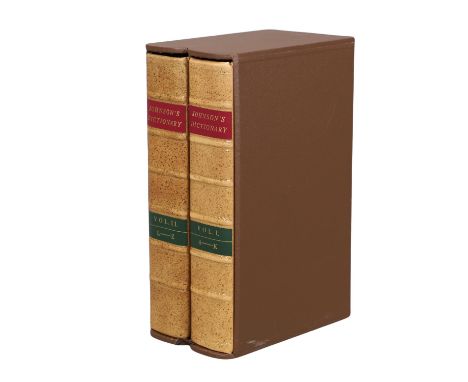 Samuel Johnson. A Dictionary of the English Language, facsimile of the first edition of 1755, number of 1000 copies, marbled 