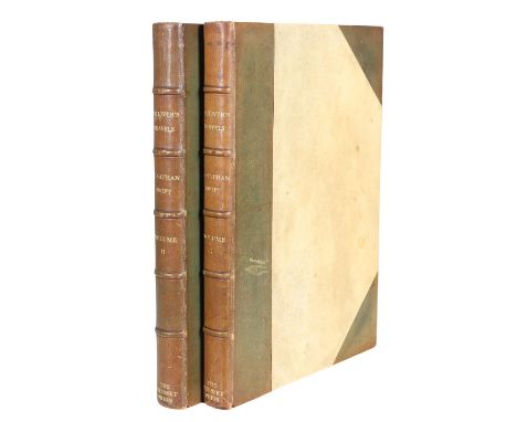 Jonathan Swift. Gulliver's Travels, 2 volumes, vignette titles, 12 engraved plates (hand-coloured under the artist's supervis