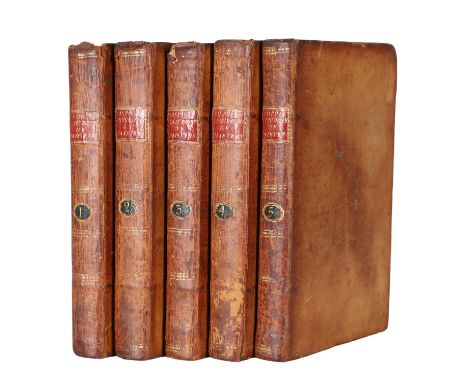 Horace Walpole. Anecdotes of Painting in England, collected by the late George Vertue, 5 volumes, contemporary full calf, gil