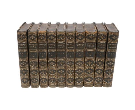James Boswell. The Life of Samuel Johnson, 10 volumes, engraved frontispiece and titles to each, a few plates, contemporary c