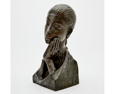 Bust of a Lady, 1915Inscribed A. Guénot on the baseCast bronze14 1/2 x 7 1/2 x 7 inches (36.8 x 19.1 x 17.8 cm)Overall in goo