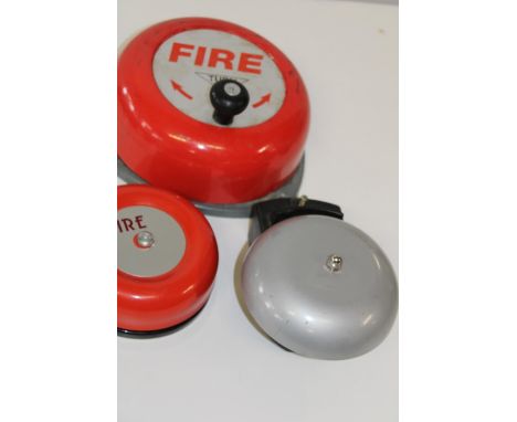 Three vintage fire bells (as found) 