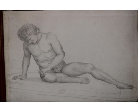 A pencil sketch of a dying gladiator 