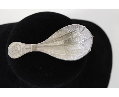 A hallmarked silver tea caddy spoon