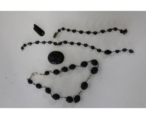 A selection of vintage volcanite jewellery (as found) 
