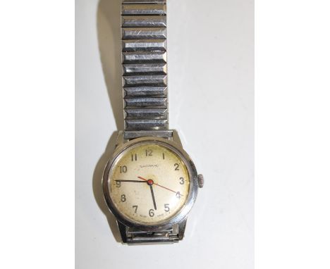 A vintage Garrard stainless steel body &amp; strap wrist watch (with dedication to the back) 