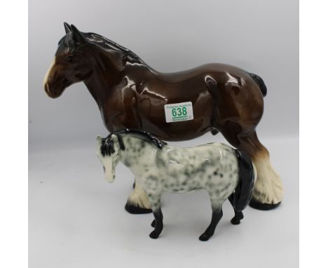 Large 'Melba' type shire horse, together with another unbranded horse (2). 