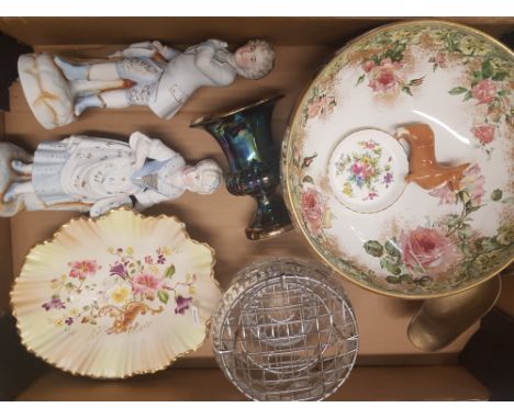 A mixed collection of items to include Royal Doulton Underglaze Indestrctible Flower patterned fruit bowl, hand decorated Car