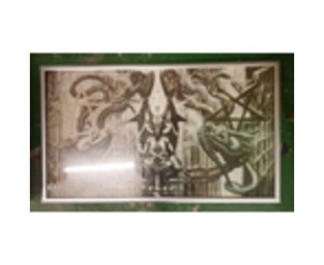 Large Modern Satanic Theme Fantasy Theme Print by H Giger 