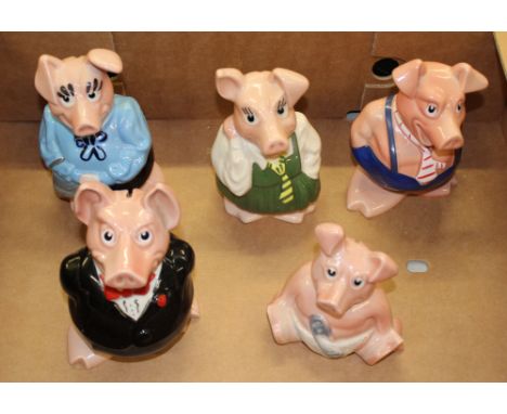 A set of 5 Wade Natwest pig money boxes. 