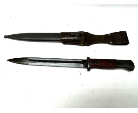 A mauser k98 bayonet with matching scabbard. Blade length approx 24.5cm.