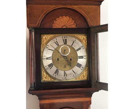 An Irish Dublin George III mahogany long case clock eight day going movement striking on a bell with two weights and pendulum