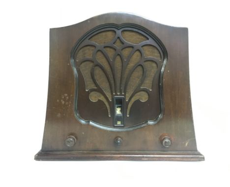 A vintage Marconiphone Type 42 Radio, dimensions 30x50x42cm serial number 10364. Sold as not working and not restored. With p