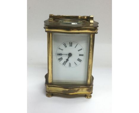 A brass cased carriage clock. Shipping category D.