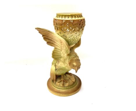 A Royal Worcester Blush Ivory Pot Pourri in the form of a sparrow, 19cm.