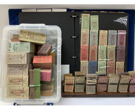A collection of vintage bus and tram tickets.