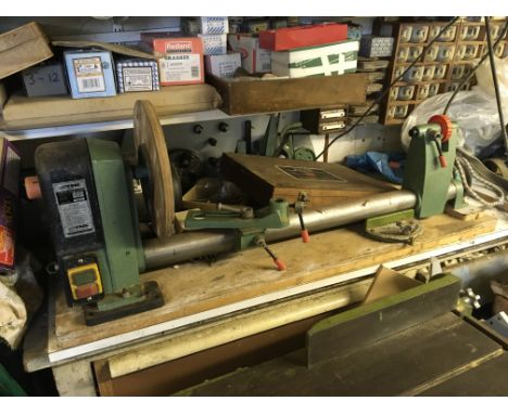 A Nutool Bench top wood turners lathe sold with some accessories single phase electric. Viewing by appointment buyer to colle