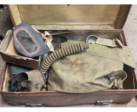 A case of gas lamp fittings and gas masks. Postage cat D- NO RESERVE