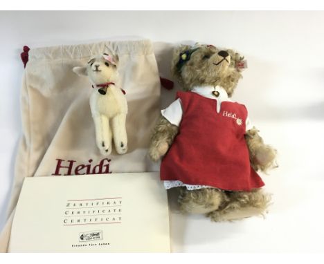 Limited edition Steiff Heidi bear with baby goat. With page and paperwork. Postage B