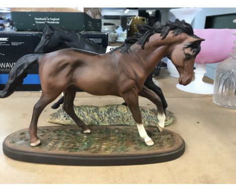 Two Royal Doulton ceramic horse black Bess and the winner ,