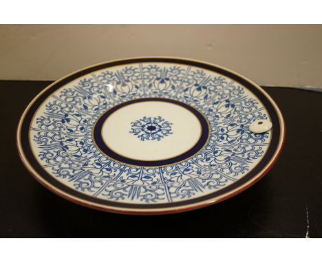 1880 Royal Worcester blue & white plate 