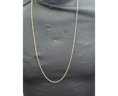 Large yellow metal chain tested for high carat gold Length 82 cm Weight 19g 