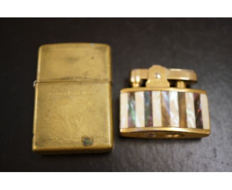 2 Lighters 1 Zippo &amp; 1 Ronson mother of pearl
