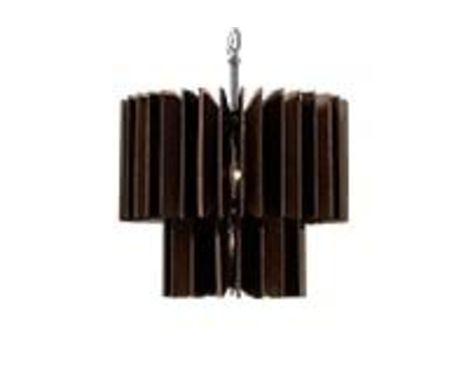 A LEATHER PENDANT LIGHT - M BROWN &amp; ROWDY SHEEN 50cm x 50cm x 54.5cm (rrp £2875)