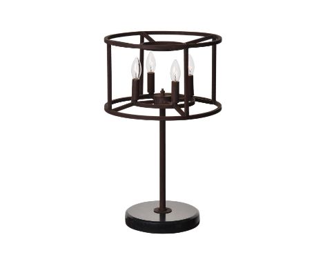 A CROWN TABLE LAMP - ANTIQUE RUST   40cm x 40cm x 62cm    (rrp £550)