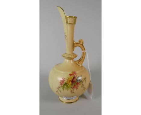 A Royal Worcester blush porcelain floral vase, 18cms high Condition reports provided on request by email  for this auction ot