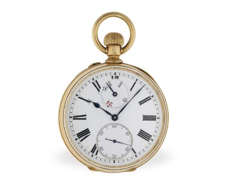 Taschenuhr: schweres, extrem rares Ulysse Nardin Deck-Chronometer in Gold, ca. 1910: Ca. Ø57mm, ca. 182g, 18K Gold à-goutte, 