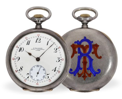 Taschenuhr: feines Ankerchronometer, Schuluhr Robert Tournaire, Uhrmacherschule Genf 1918: Ca. Ø51mm, ca. 100g, originales Si