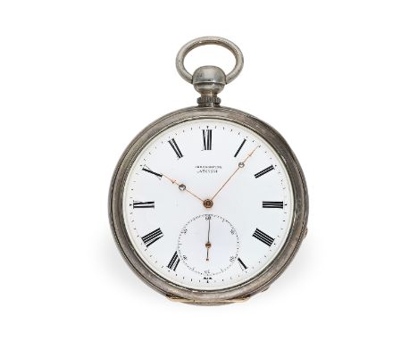 Taschenuhr: schweres, hochfeines Taschenchronometer mit Kette/Schnecke, ca. 1860: Ca. Ø57mm, ca. 152g, sehr solides Silbergeh