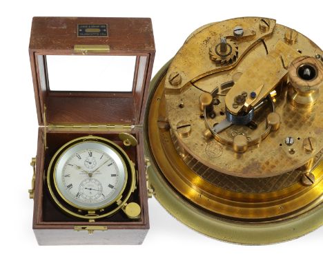 Marine-Chronometer: interessantes A. Lange &amp; Söhne Marinechronometer No.2654, mit Stammbuchauszug: Ca. 18,5 × 18,5 × 18cm