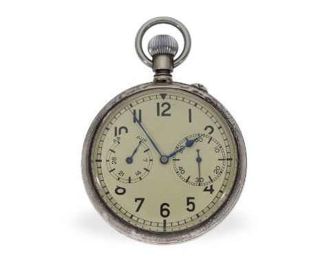 Taschenuhr: Rarität, A. Lange &amp; Söhne U-Boot-Beobachtungsuhr mit Spezialzifferblatt, 2.WK: Ca. Ø60mm, ca. 168g, originale