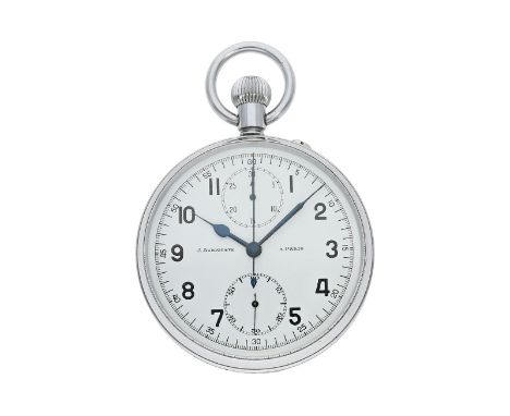 Taschenuhr: große Beobachtungsuhr mit Chronograph und Register, Chronometer der französischen Marine, J. Auricoste, Horloger 