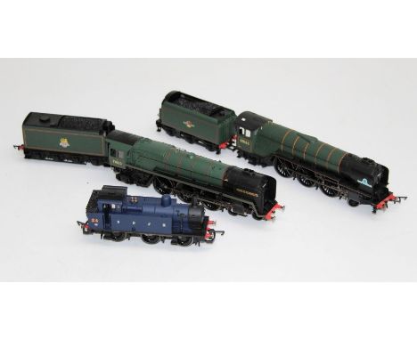 Three x Steam locos to include Duke of Gloucester, Tomado and SDJR 0-6-0 Tank engine (DCC fitted). All unboxed