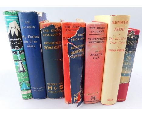 Various books, to include Arthur Mee Hampshire, J R R Tolkein The Hobbit, 4th edition dated 1978 etc.
