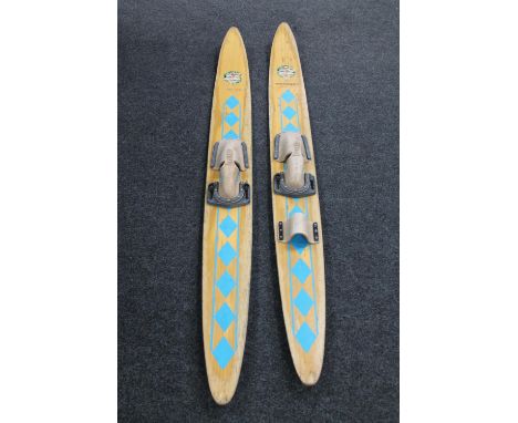 A pair of vintage Mercury water skis 