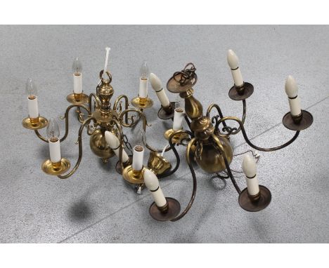 Two continental brass light fittings 