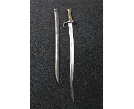 A French Chassepot sword bayonet in scabbard 