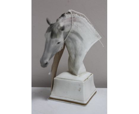 A Royal Worcester horse head on plinth 