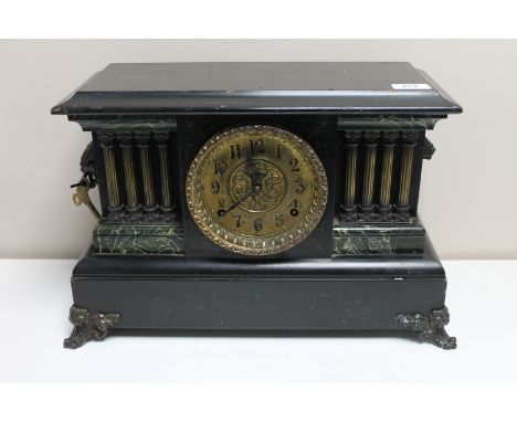 A Victorian mantel clock