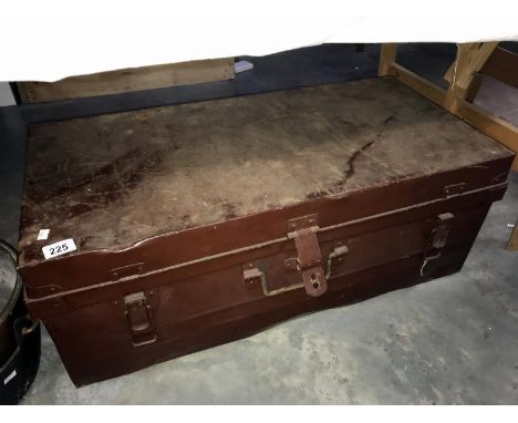 A large tin trunk