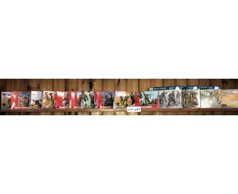 A quantity of model soldier kits by Airfix etc.