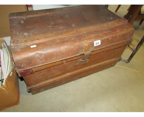 An old tin trunk